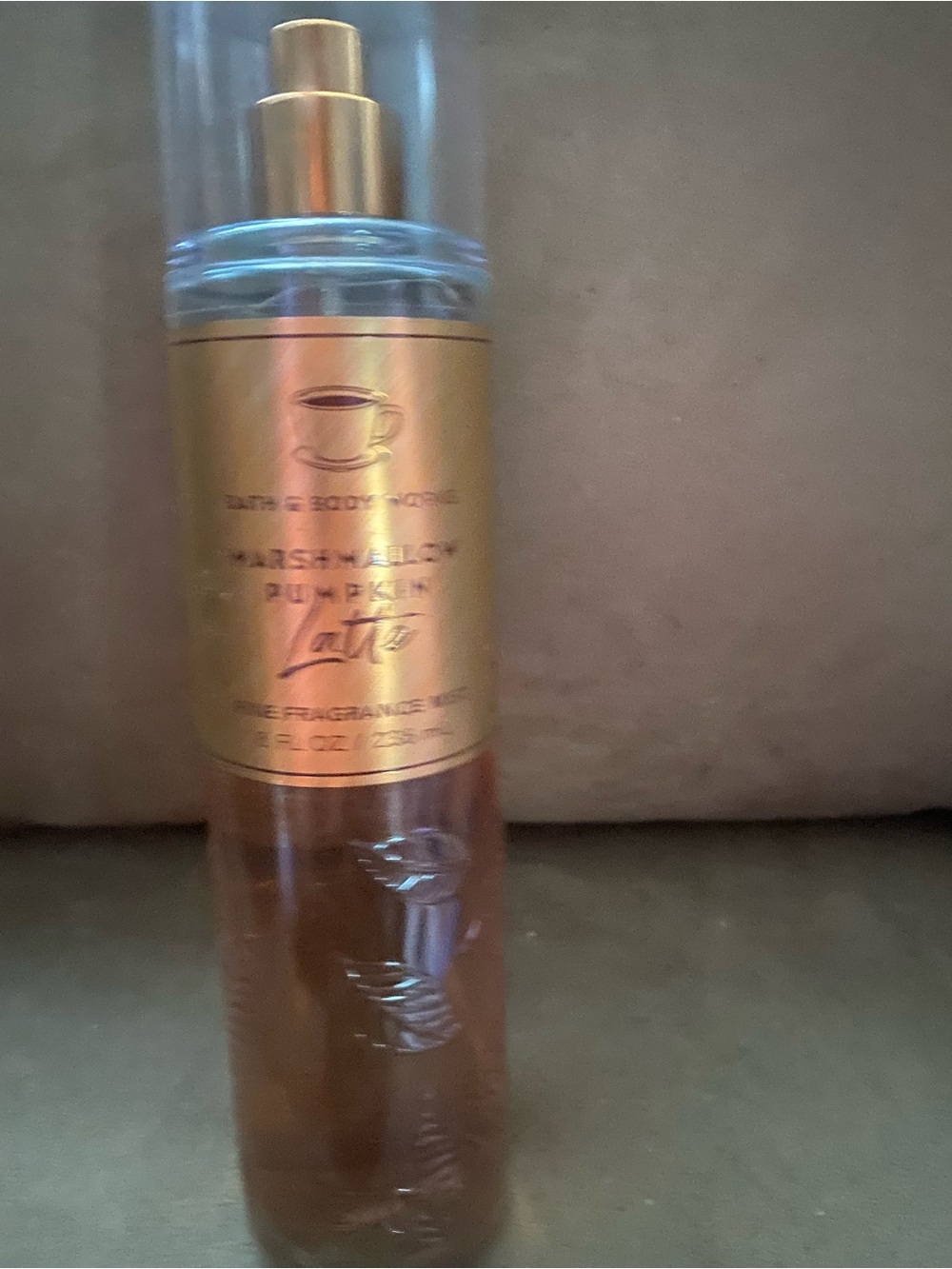 Bath & Body Works Mahogany Pumpkin Latte Mist - Brown & Gold
